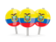 Ecuador. Three round pins. Download icon.