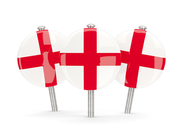 Three round pins. Download flag icon of England at PNG format