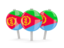 Eritrea. Three round pins. Download icon.