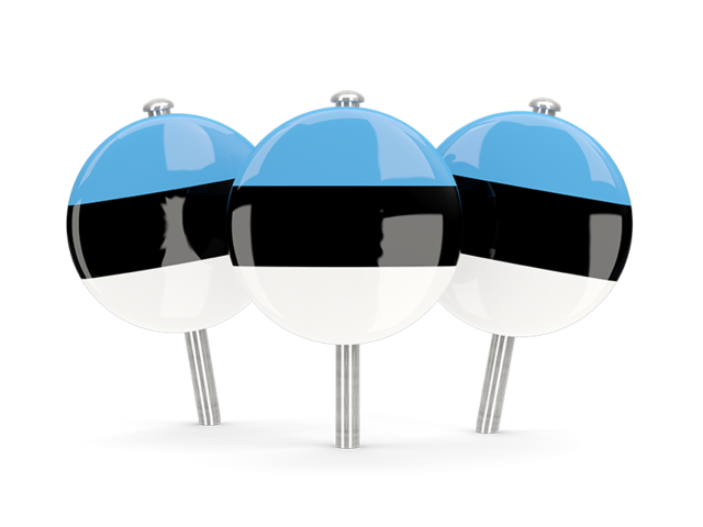 Three round pins. Download flag icon of Estonia at PNG format