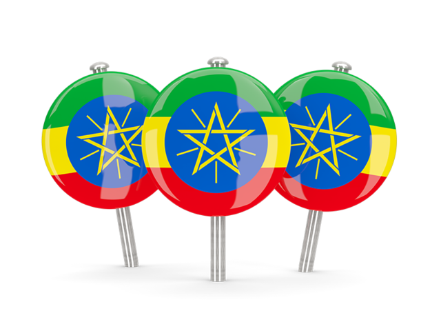 Three round pins. Download flag icon of Ethiopia at PNG format