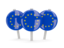 European Union. Three round pins. Download icon.