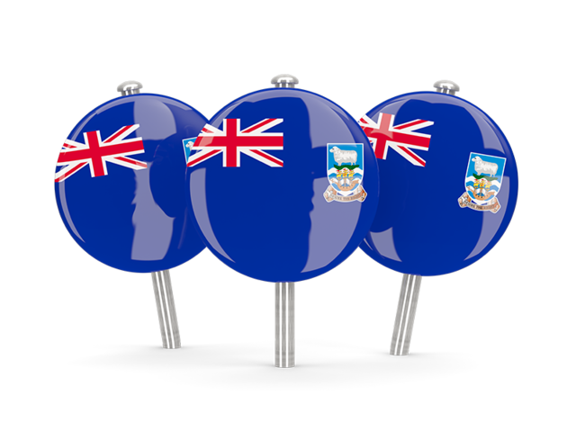 Three round pins. Download flag icon of Falkland Islands at PNG format