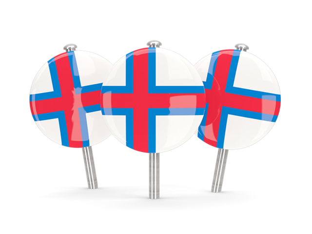 Three round pins. Download flag icon of Faroe Islands at PNG format