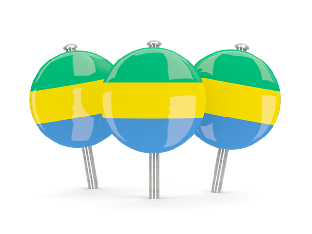 Three round pins. Download flag icon of Gabon at PNG format