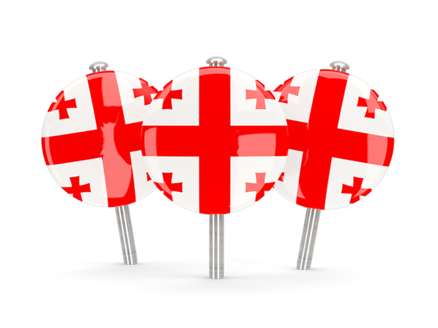 Three round pins. Download flag icon of Georgia at PNG format