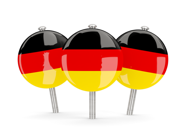 Three round pins. Download flag icon of Germany at PNG format