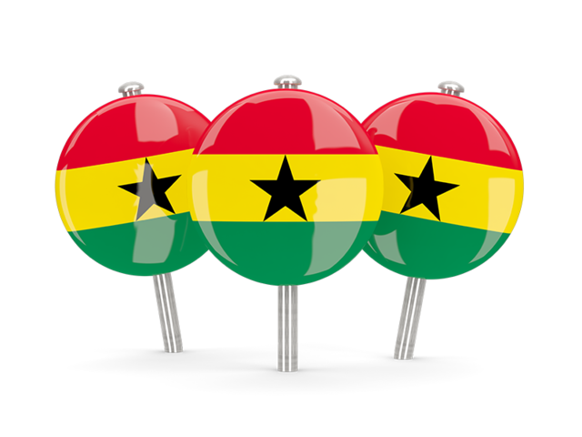 Three round pins. Download flag icon of Ghana at PNG format