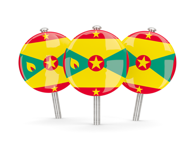 Three round pins. Download flag icon of Grenada at PNG format