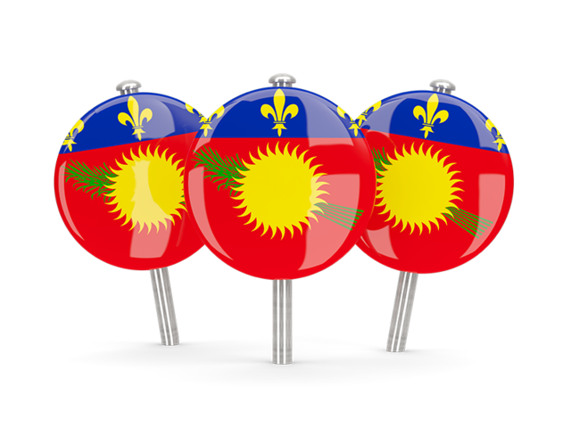 Three round pins. Download flag icon of Guadeloupe at PNG format
