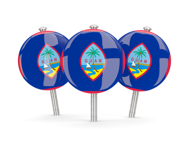 Three round pins. Download flag icon of Guam at PNG format