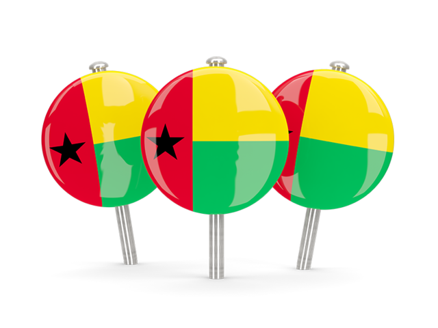 Three round pins. Download flag icon of Guinea-Bissau at PNG format