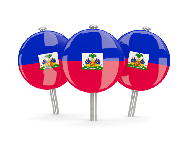 Three round pins. Download flag icon of Haiti at PNG format