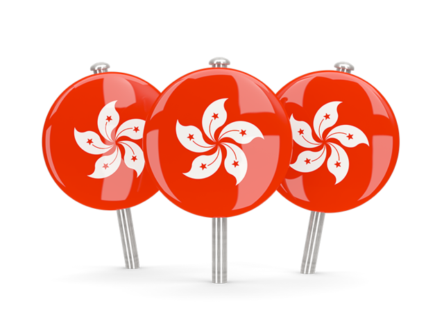 Three round pins. Download flag icon of Hong Kong at PNG format