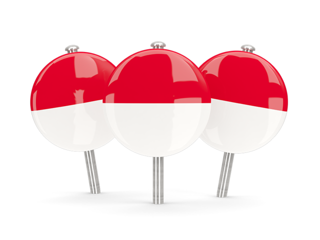 Three round pins. Download flag icon of Indonesia at PNG format