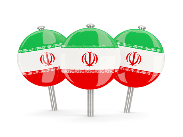 Three round pins. Download flag icon of Iran at PNG format