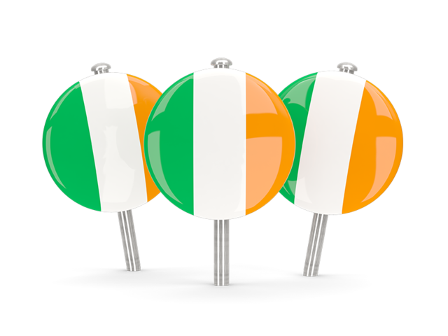 Three round pins. Download flag icon of Ireland at PNG format