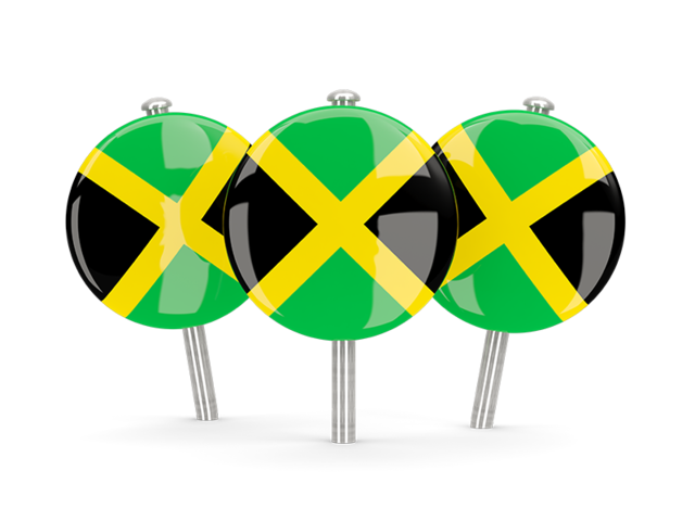 Three round pins. Download flag icon of Jamaica at PNG format