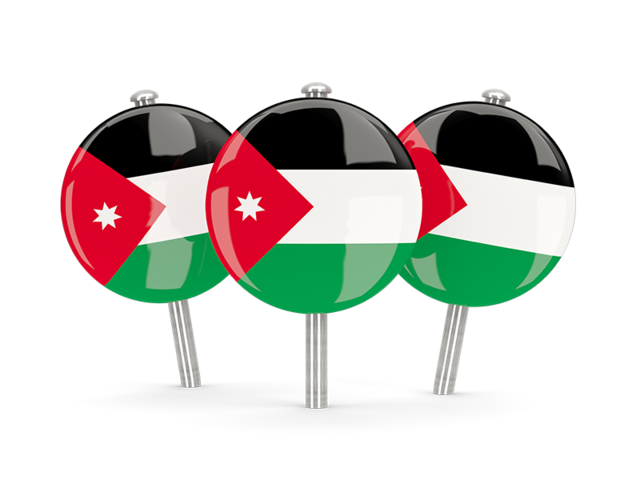 Three round pins. Download flag icon of Jordan at PNG format