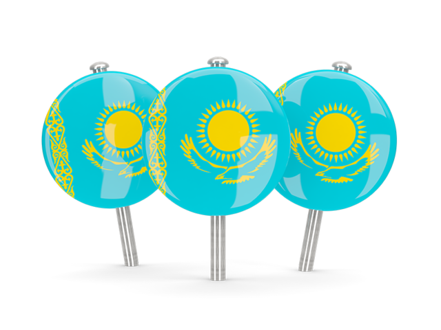 Three round pins. Download flag icon of Kazakhstan at PNG format