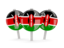 Kenya. Three round pins. Download icon.