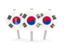 Южная Корея. Три круглые булавки. Скачать иллюстрацию.