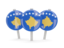 Kosovo. Three round pins. Download icon.