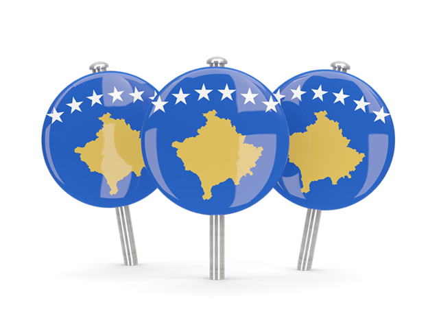 Three round pins. Download flag icon of Kosovo at PNG format