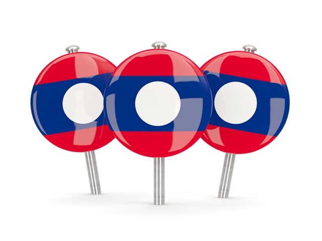 Three round pins. Download flag icon of Laos at PNG format