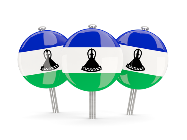 Three round pins. Download flag icon of Lesotho at PNG format