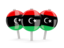 Libya. Three round pins. Download icon.