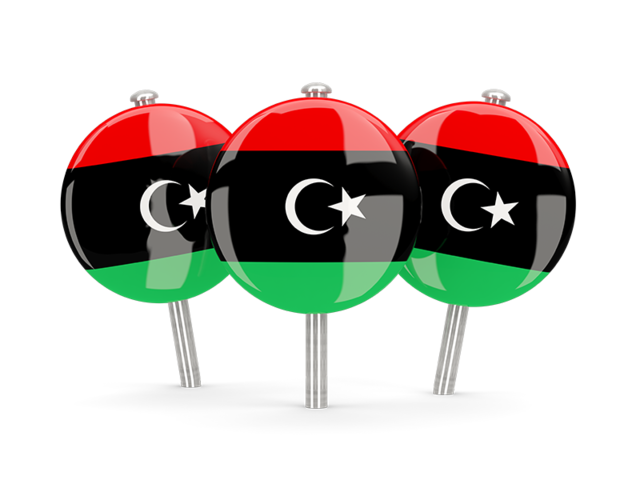 Three round pins. Download flag icon of Libya at PNG format