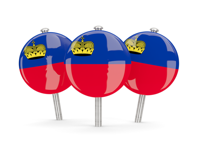 Three round pins. Download flag icon of Liechtenstein at PNG format
