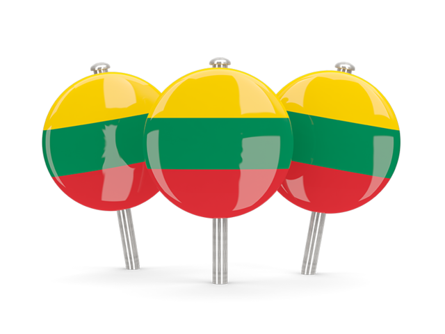 Three round pins. Download flag icon of Lithuania at PNG format