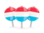 Luxembourg. Three round pins. Download icon.