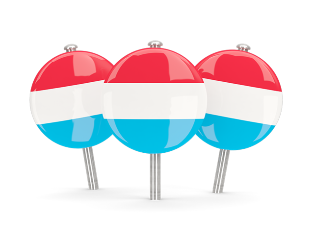 Three round pins. Download flag icon of Luxembourg at PNG format