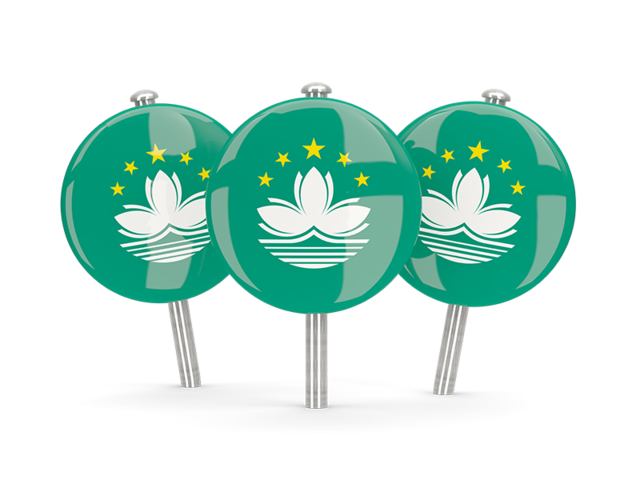 Three round pins. Download flag icon of Macao at PNG format