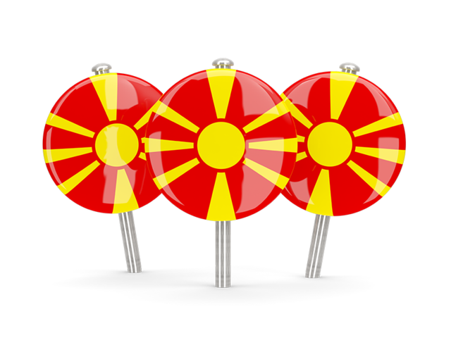 Three round pins. Download flag icon of Macedonia at PNG format