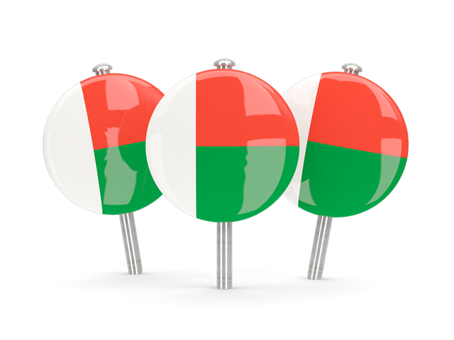 Three round pins. Download flag icon of Madagascar at PNG format