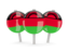 Malawi. Three round pins. Download icon.