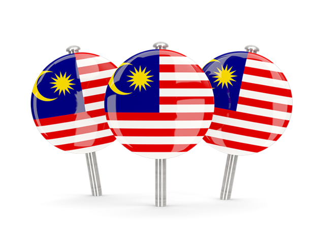 Three round pins. Download flag icon of Malaysia at PNG format