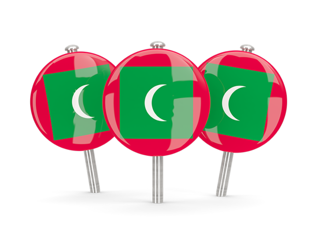 Three round pins. Download flag icon of Maldives at PNG format