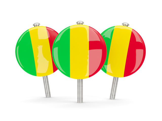 Three round pins. Download flag icon of Mali at PNG format