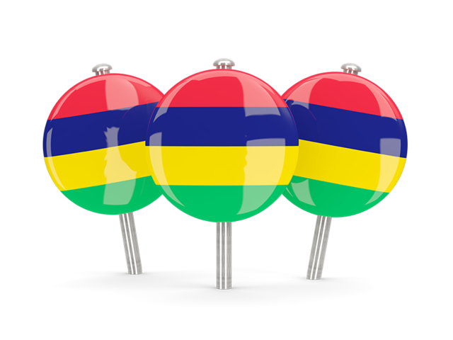 Three round pins. Download flag icon of Mauritius at PNG format