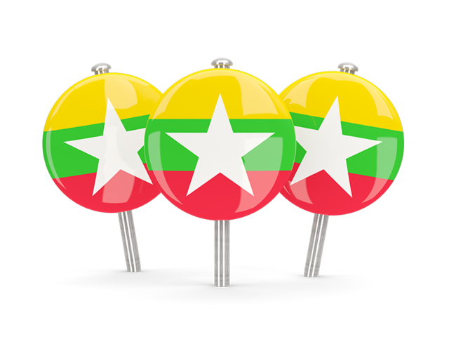 Three round pins. Download flag icon of Myanmar at PNG format