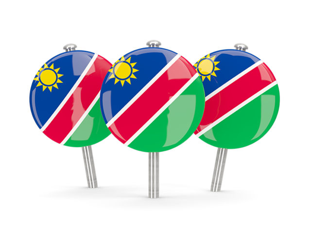Three round pins. Download flag icon of Namibia at PNG format
