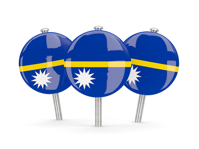 Three round pins. Download flag icon of Nauru at PNG format
