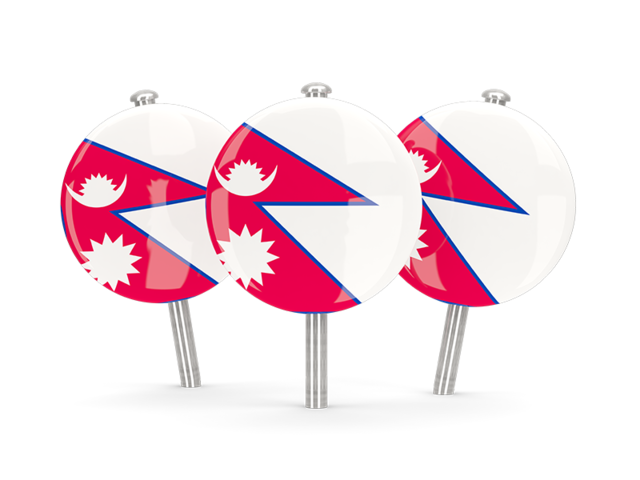 Three round pins. Download flag icon of Nepal at PNG format