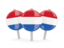 Netherlands. Three round pins. Download icon.