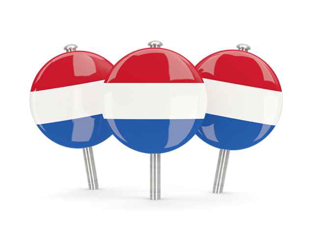 Three round pins. Download flag icon of Netherlands at PNG format